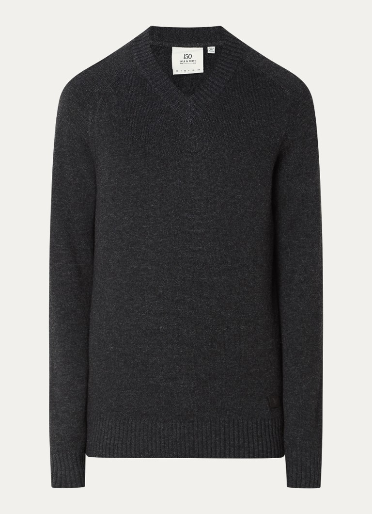 Pull en maille fine Lyle & Scott Saddle, mélange de cachemire