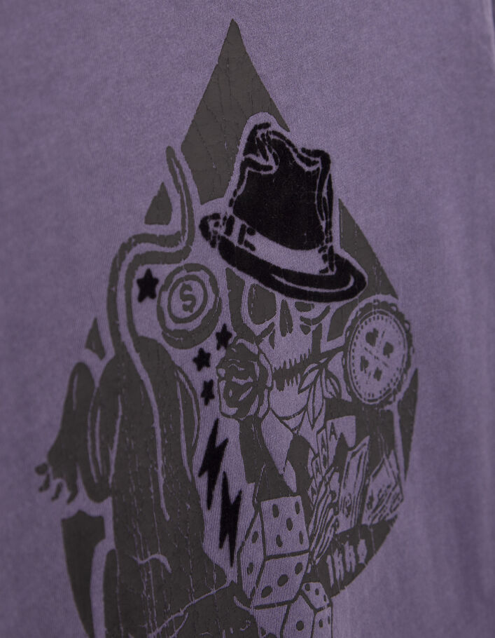 T-shirt violet visuel as de pique rock garçon