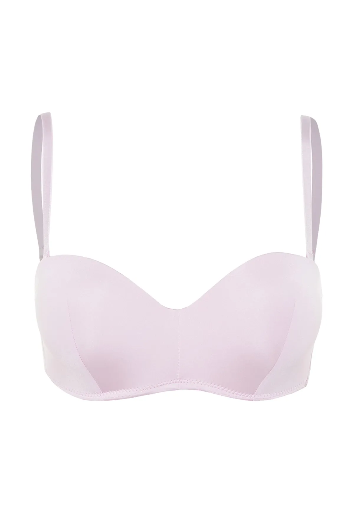 Trendyol Collection  Hellrosa Push-Up-BH mit abnehmbarer, trägerloser Kappe aus Strick mit Seilträger THMAW21SU0059