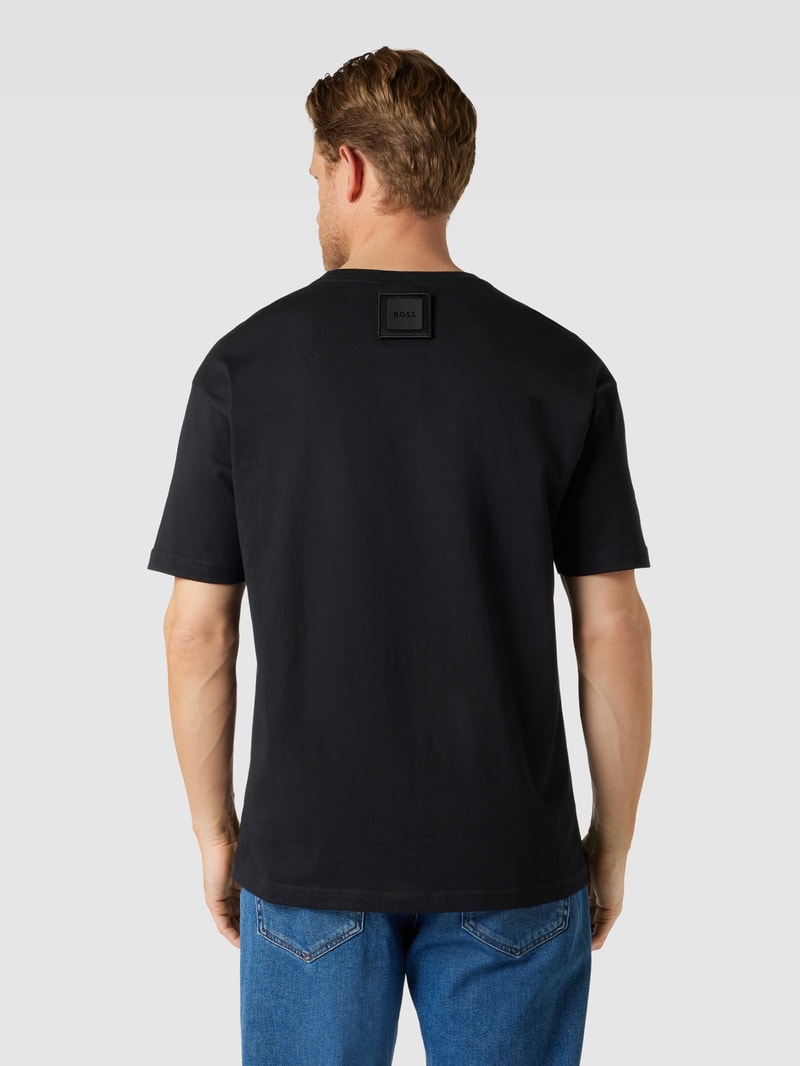 T-Shirt mit Logo-Print Modell 'Lotus' in schwarz