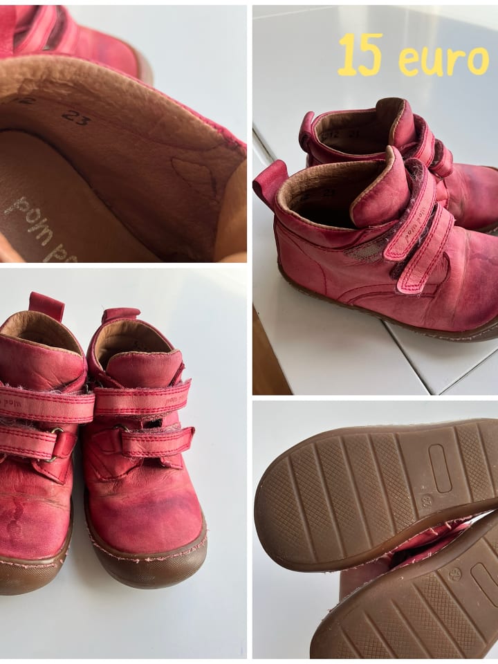 POM POM Leder-Sneakers in Pink günstig kaufen 23