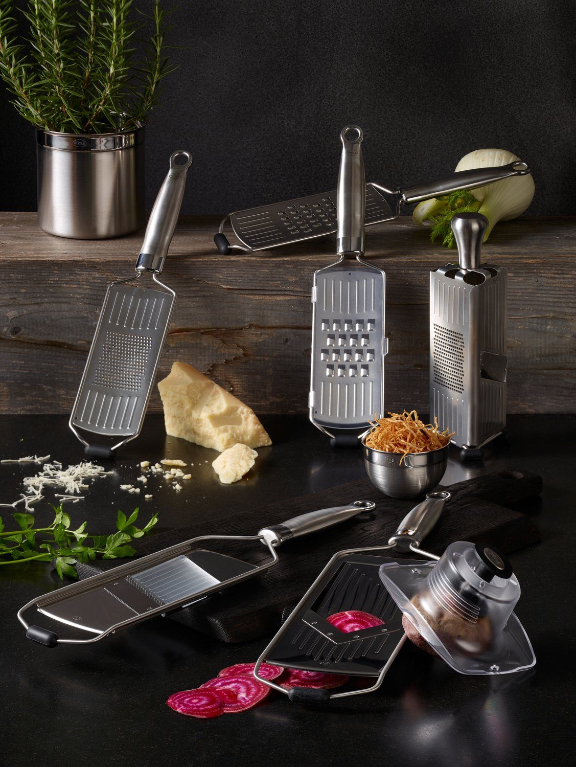 RÖSLE Küchenreibe, Edelstahl 18/10, (1-St), Grobreibe für Kartoffeln oder Käse, mit ergonomischem Griff