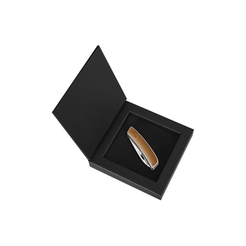 Schweizer Messer Swiza D03 Lux Leder Braun, mit 11 Funktionen Mehrfarbig, Made in Swiss.