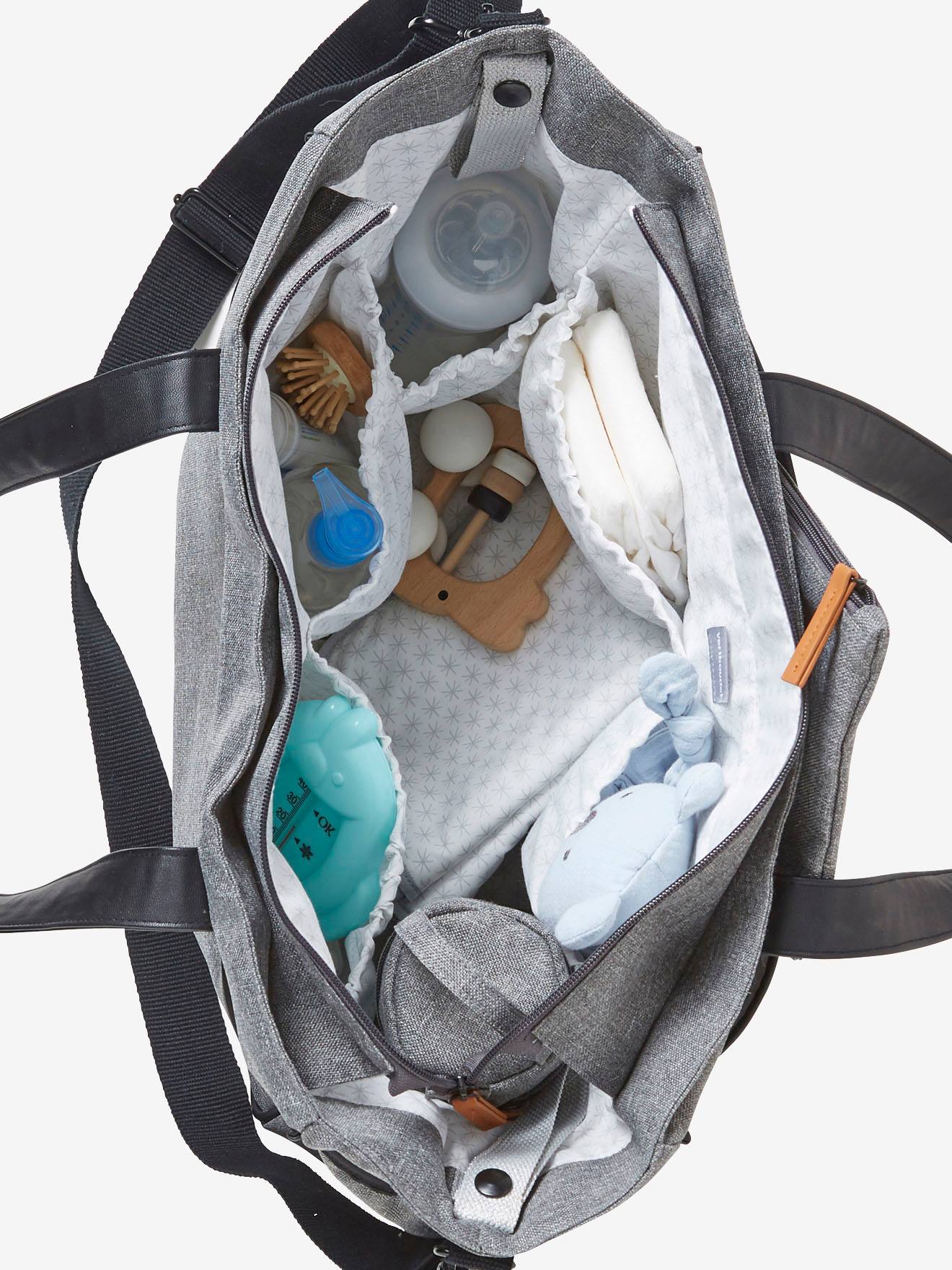 Sac à langer City vertbaudet gris chiné