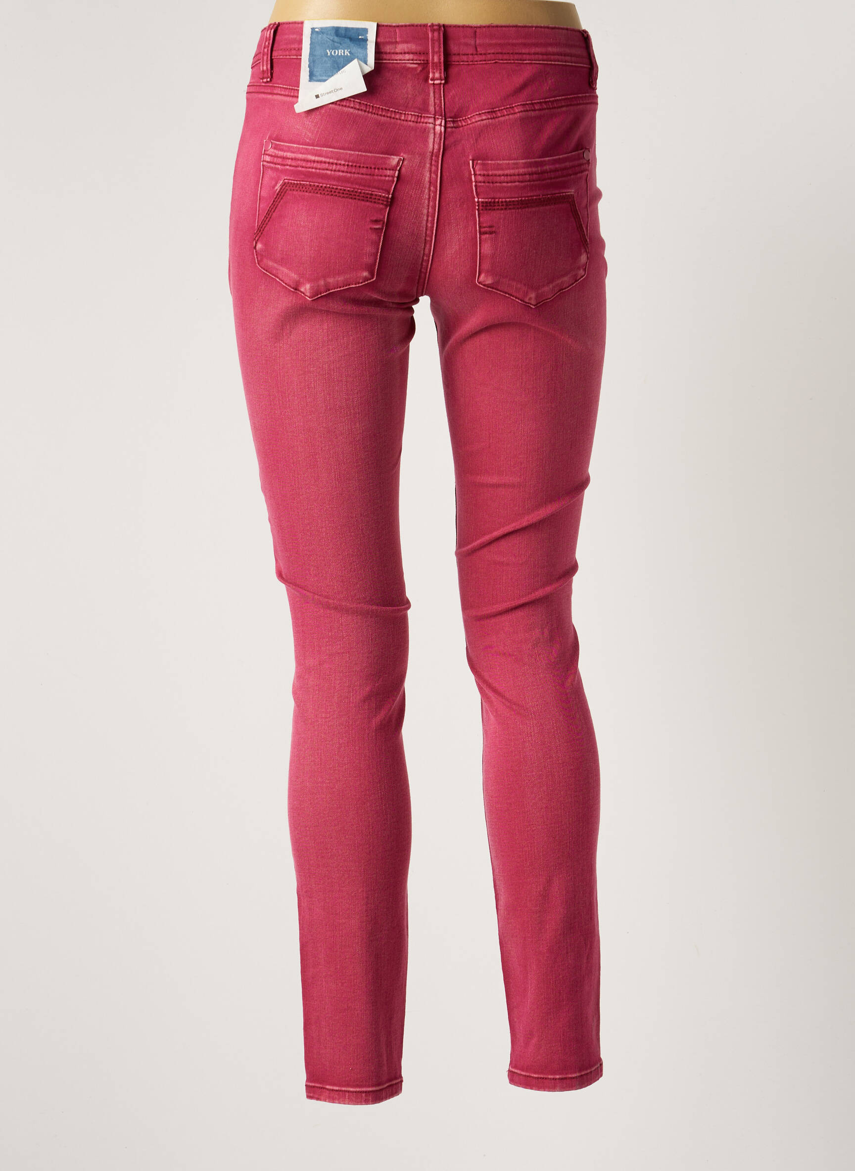 Street One Jeans Coupe Slim Femme couleur rose