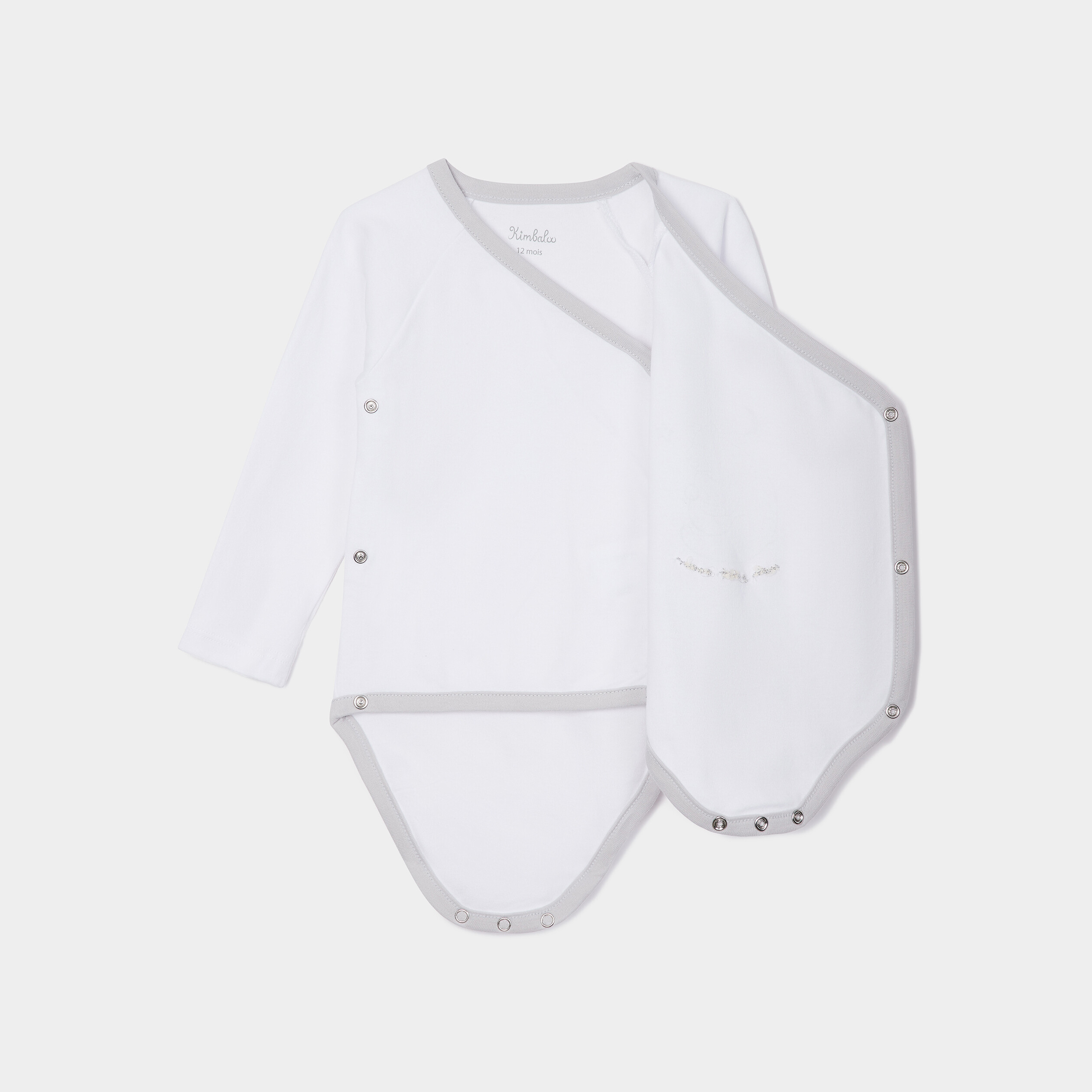 Ensemble 3 pièces en coton gris clair bébé garçon | La Halle