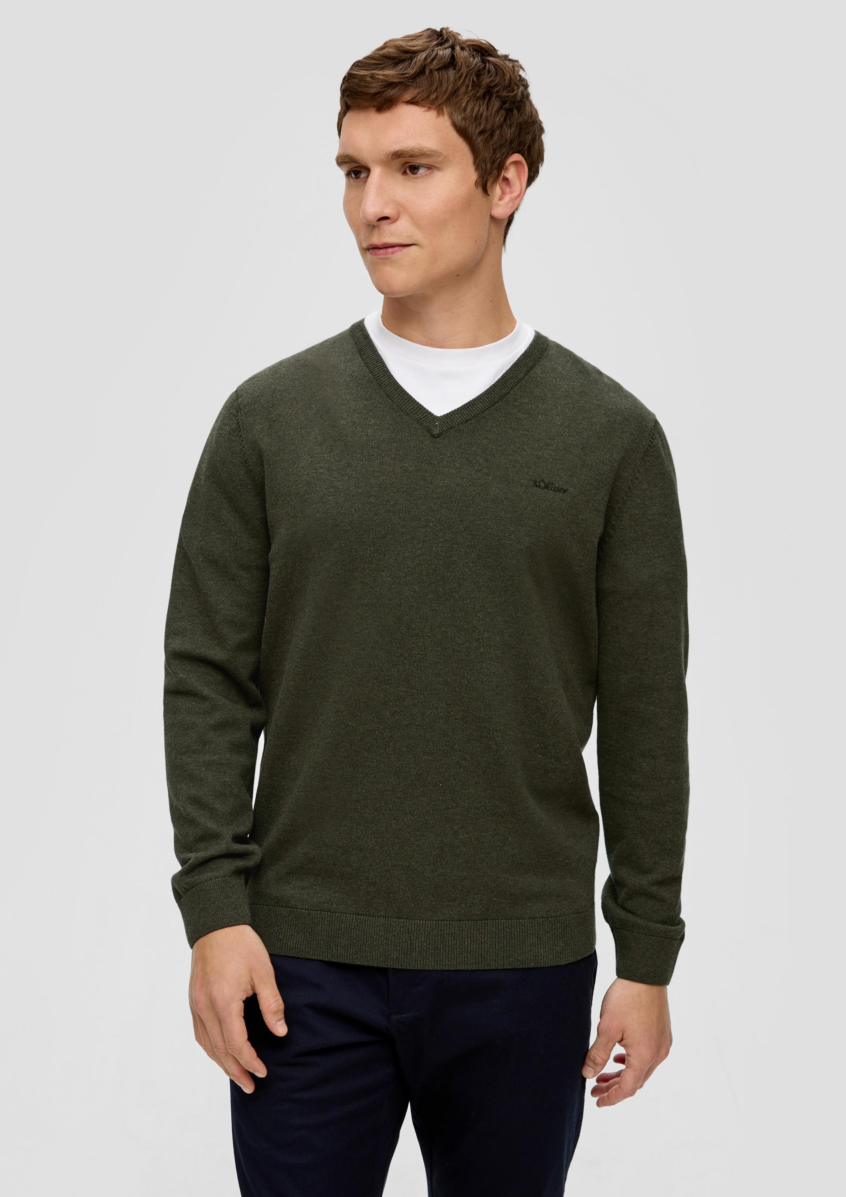 Strickpullover mit Logostickerei  2143174-79W0