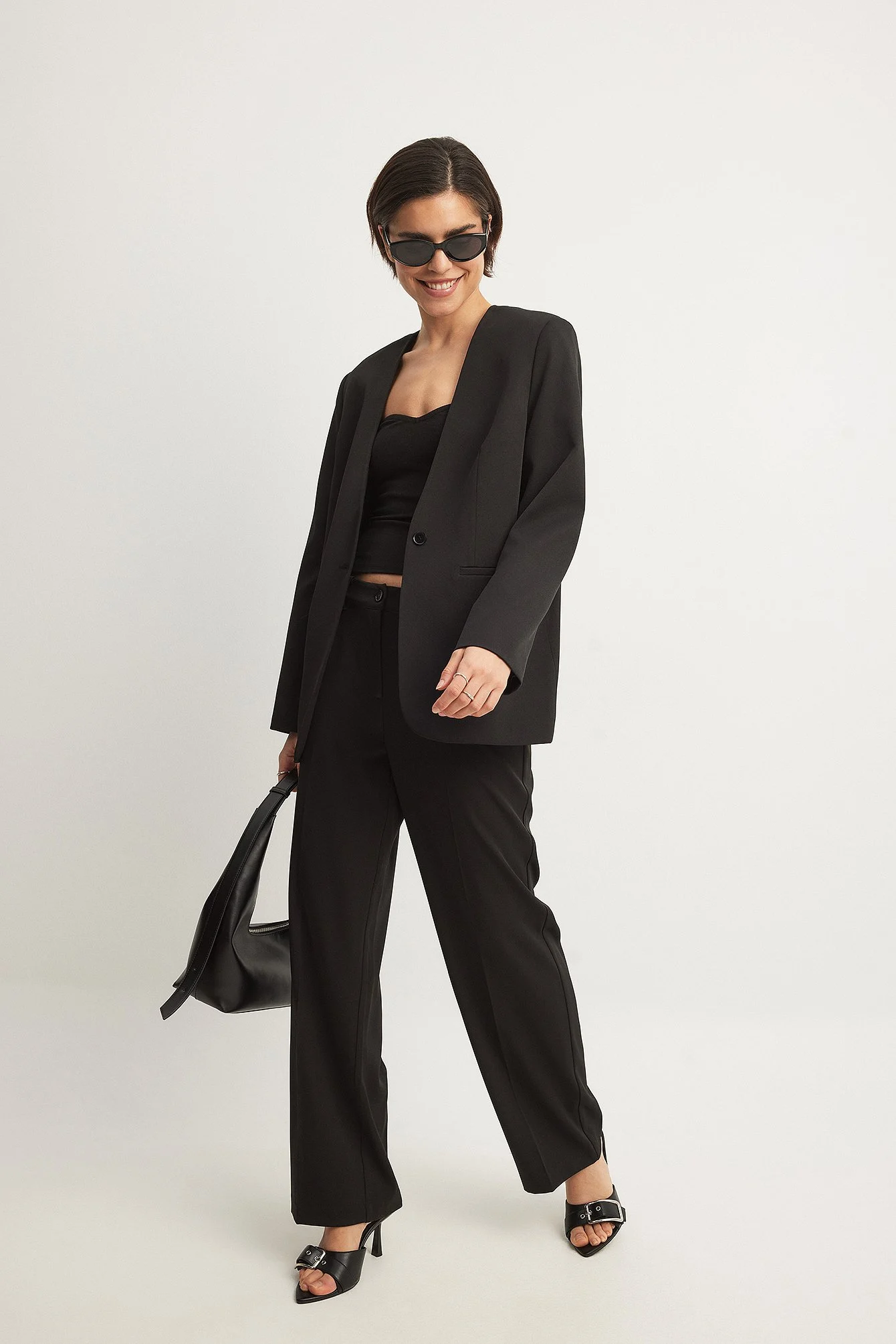 Gerader Oversize-Blazer ohne Revers