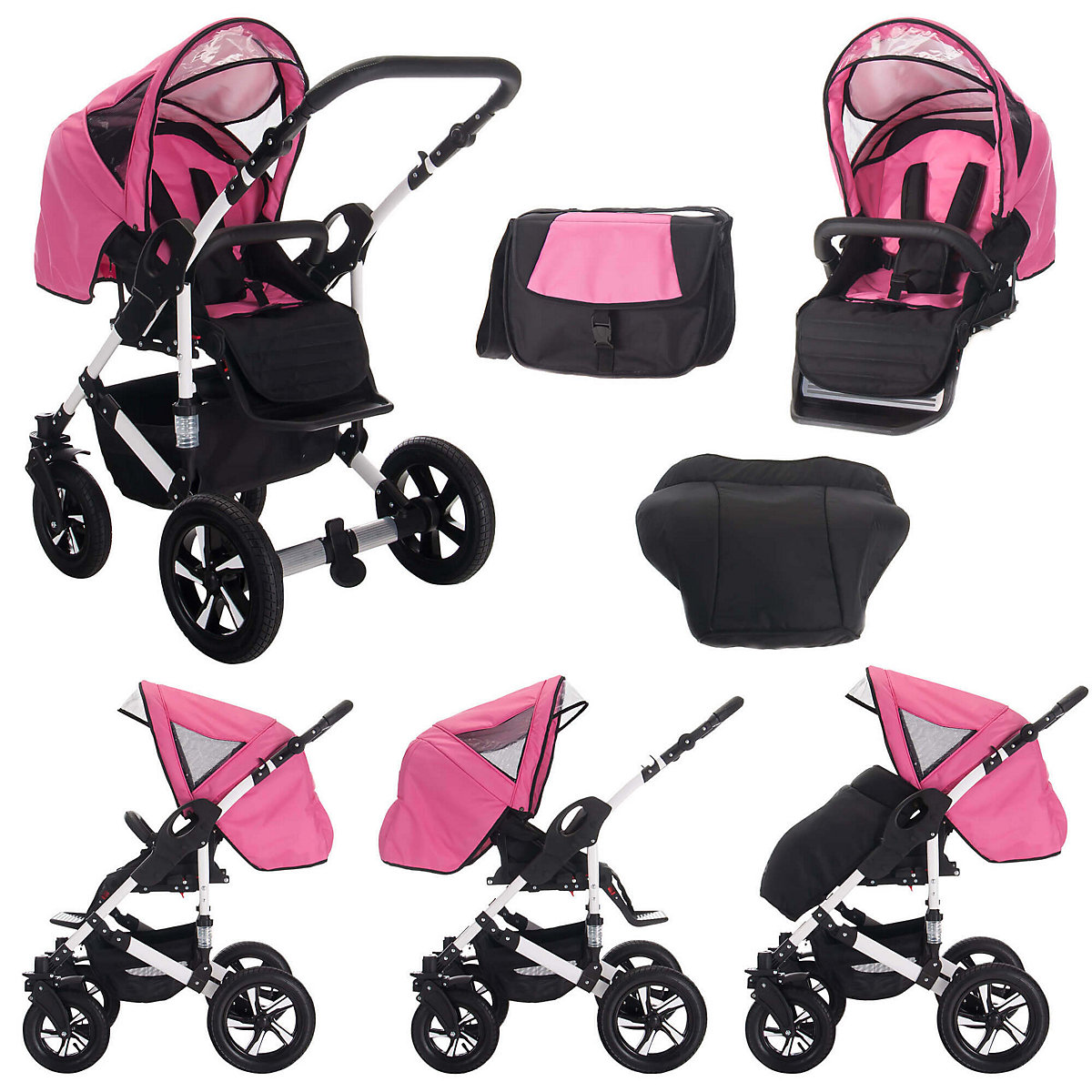 Florida | 3 in 1 Kombi Kinderwagen Komplettset | Luftreifen Kombikinderwagen