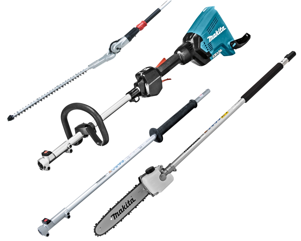 Makita DUX60ZX10 Sladdlös Kombinationsmaskin D-handtag 2 x 18V exkl. batterier och laddare + Häcksax, Motorsåg och Förlängningsstång