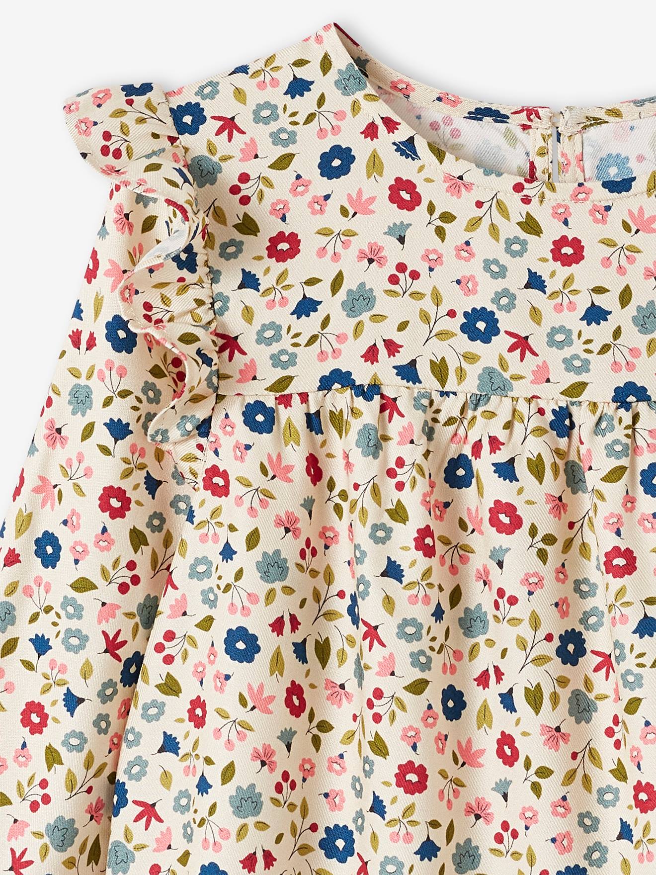 Vertbaudet Mädchen Volantkleid Oeko-Tex - wollweiß