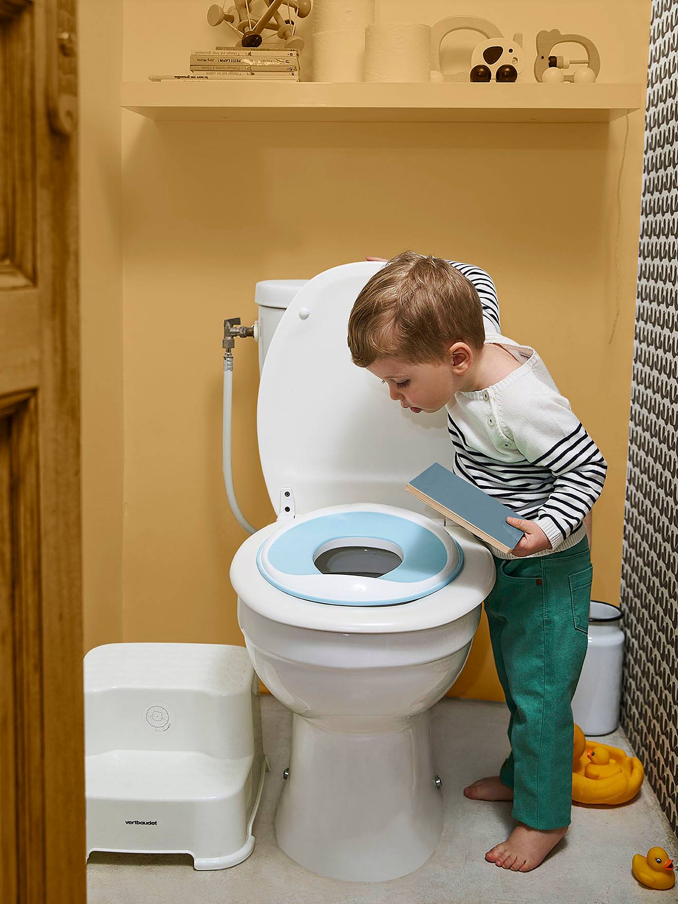 Réducteur de toilettes VERTBAUDET blanc/bleu