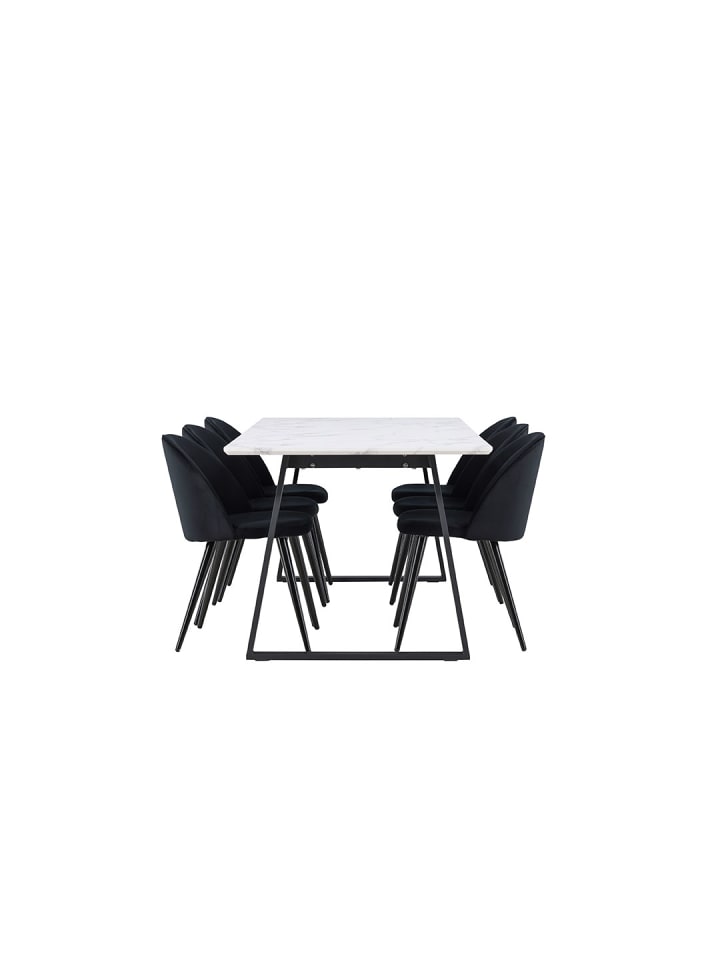 ebuy24 Essgruppe Malaga (7-teilig) Schwarz 200 x 90 cm günstig kaufen onesize