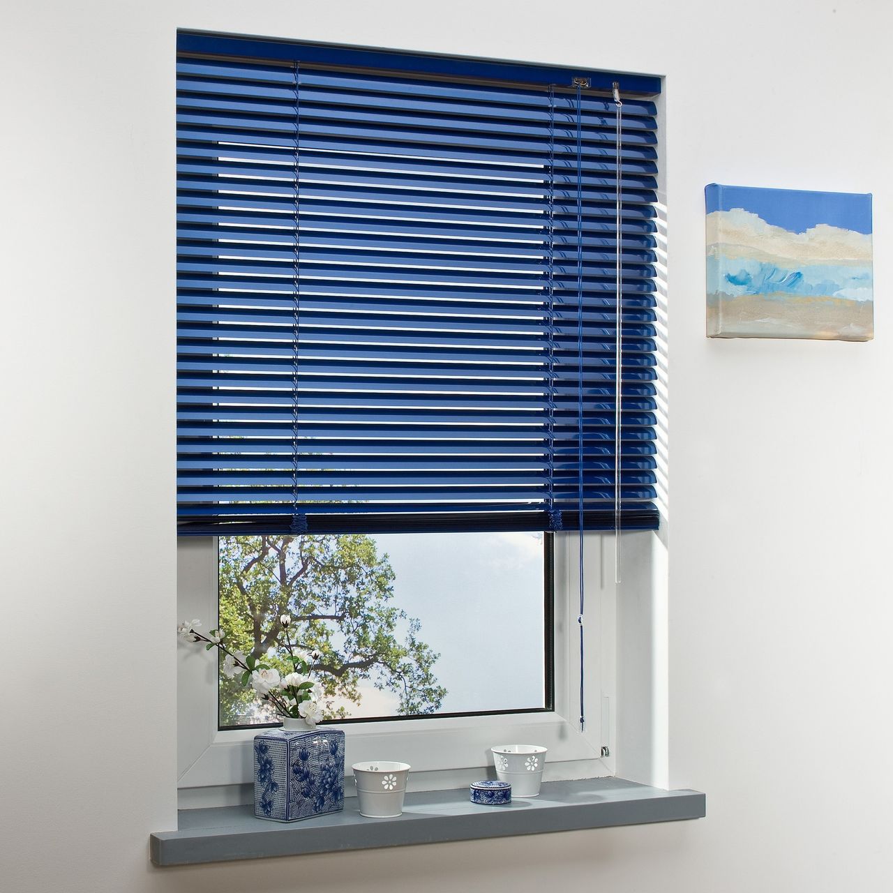 Bella Casa Aluminium-Jalousie, blau, 160 x 60 cm
