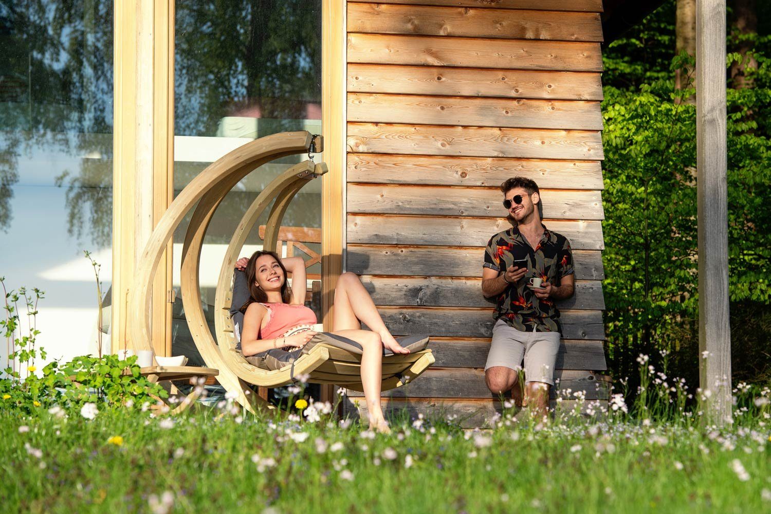 Amazonas Hängesessel Hängesessel Swing Chair anthracite + Sitzkissen + Schwingfeder