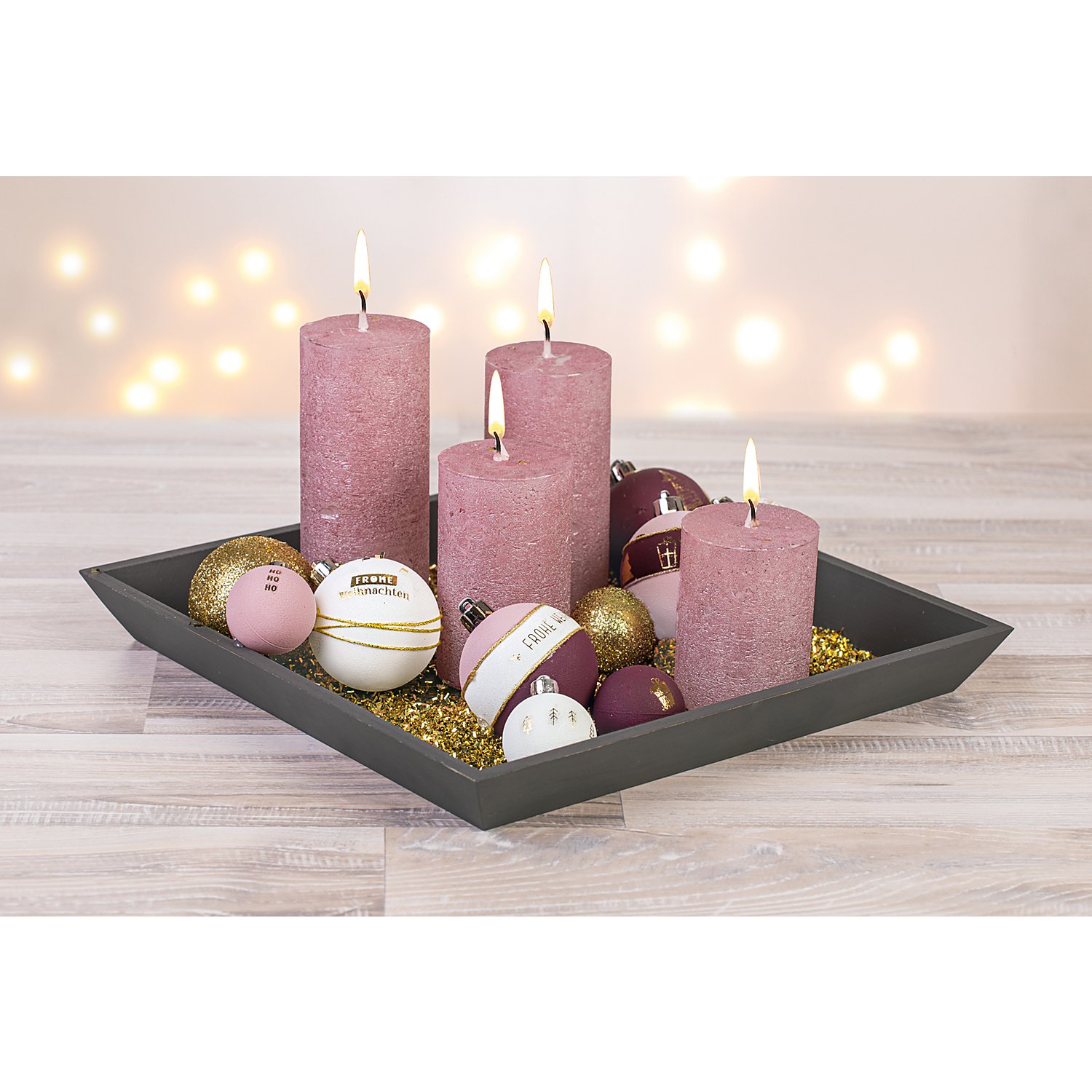 Weihnachtskugeln, weiß, 4 cm und 6 cm Ø, 12 Stück