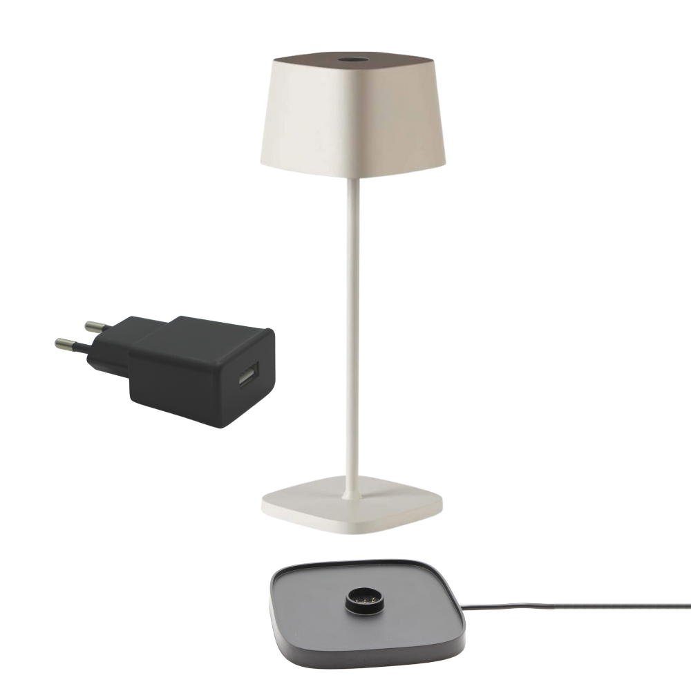 Zafferano LED Tischleuchte LED Akkutischleuchte Ofelia Pro in Weiß 2,2W 150lm IP65, keine Angabe, Leuchtmittel enthalten: Ja, fest verbaut, LED, warmweiss, Tischleuchte, Nachttischlampe, Tischlampe