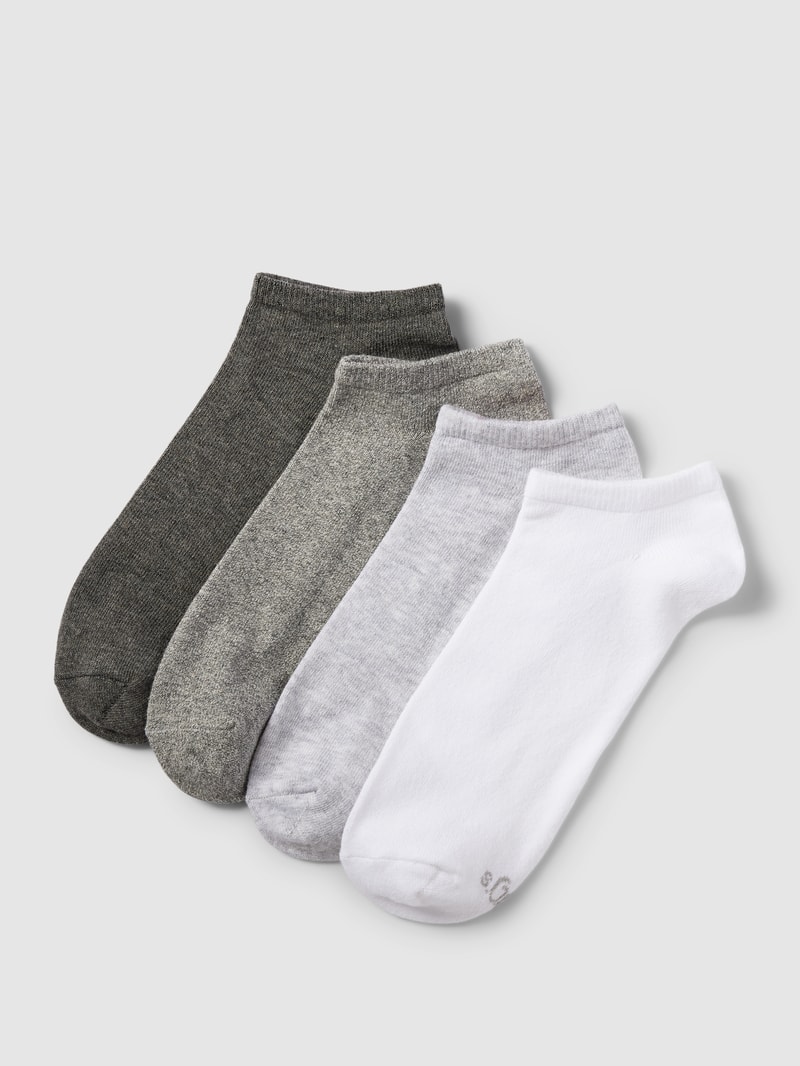 Sneakersocken mit Stretch-Anteil im 4er-Pack in hellgrau