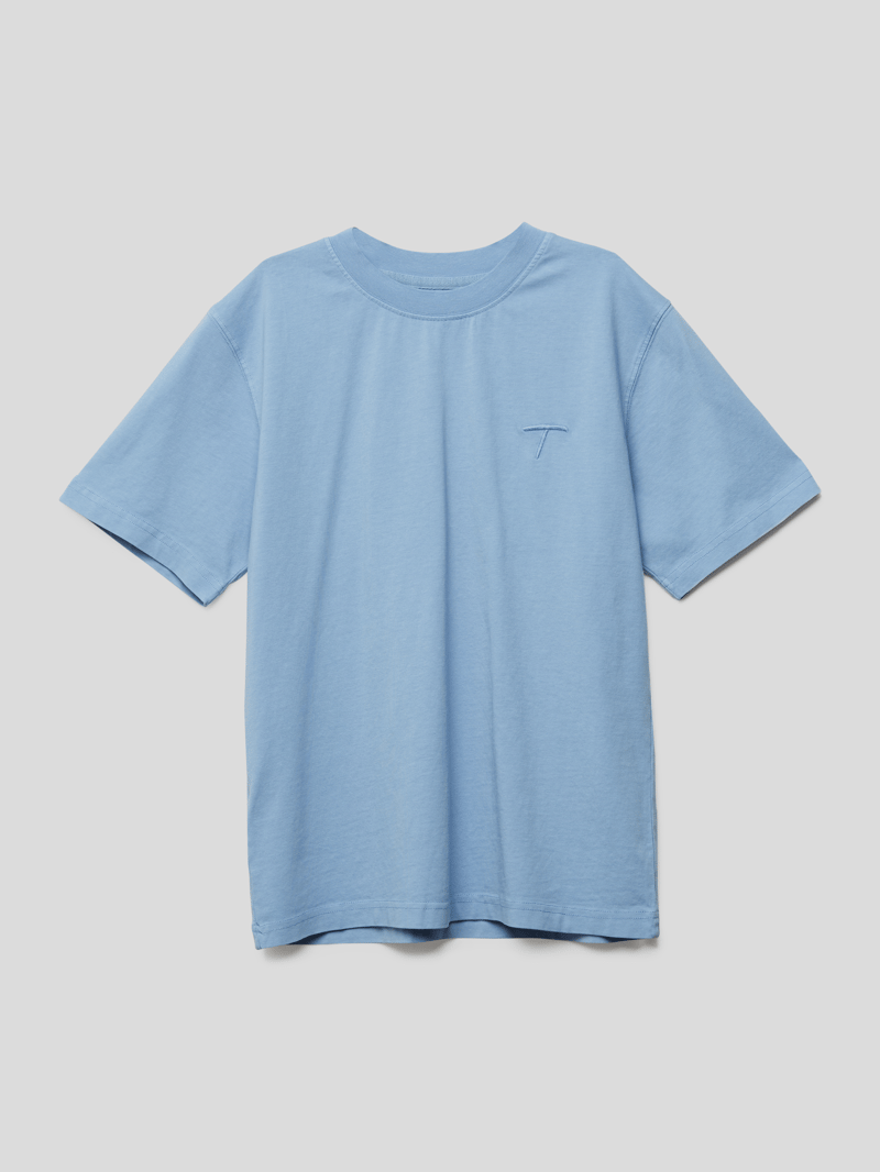 T-Shirt mit Stitching in bleu