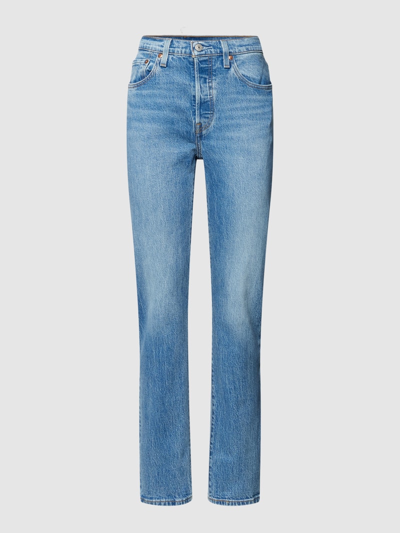 Jeans mit Label-Patch aus Leder Modell '501® JEANS FOR WOMEN' Modell 501® JEANS in hellblau