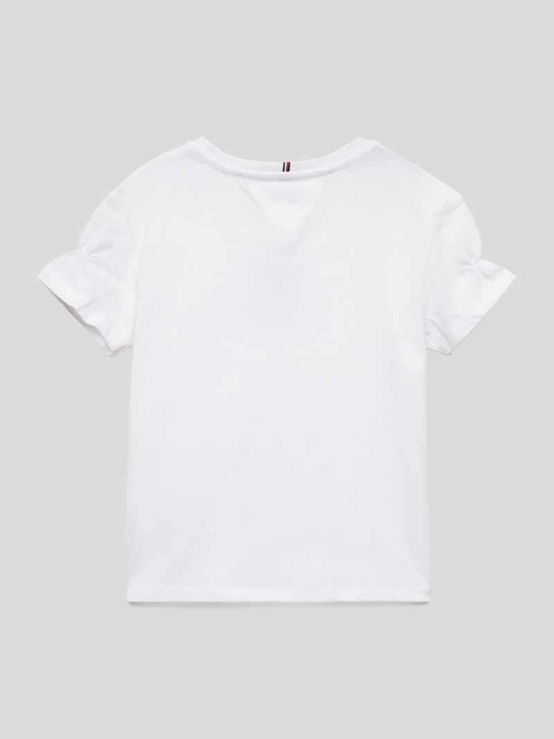 T-Shirt mit Label-Stitching in weiß