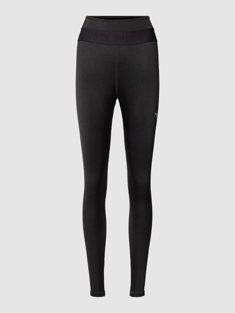 Leggings mit Logo-Print in schwarz