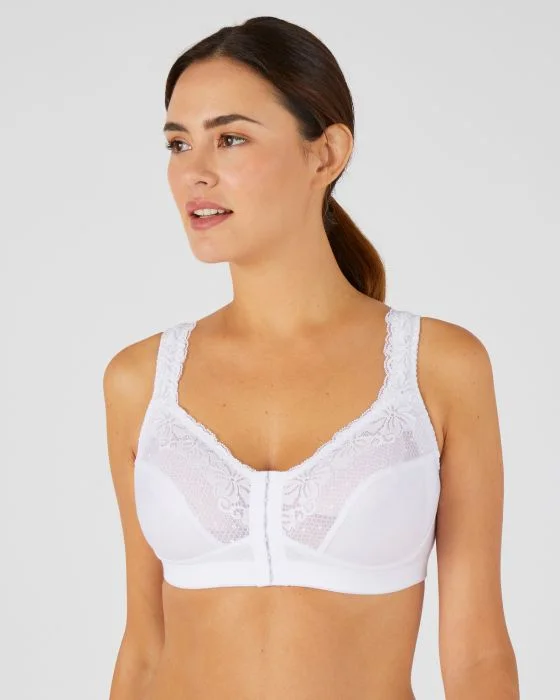 Soutien-gorge ouvert devant en coton et dentelle