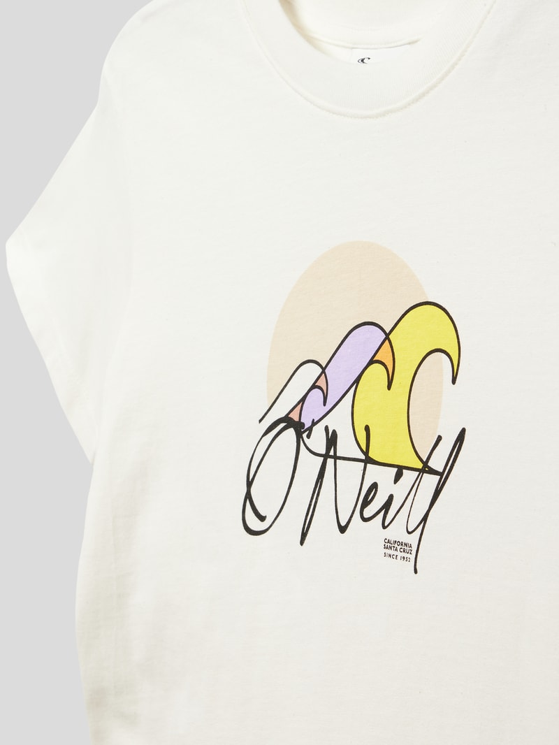T-Shirt mit Rundhalsausschnitt Modell 'ADDY' in weiß