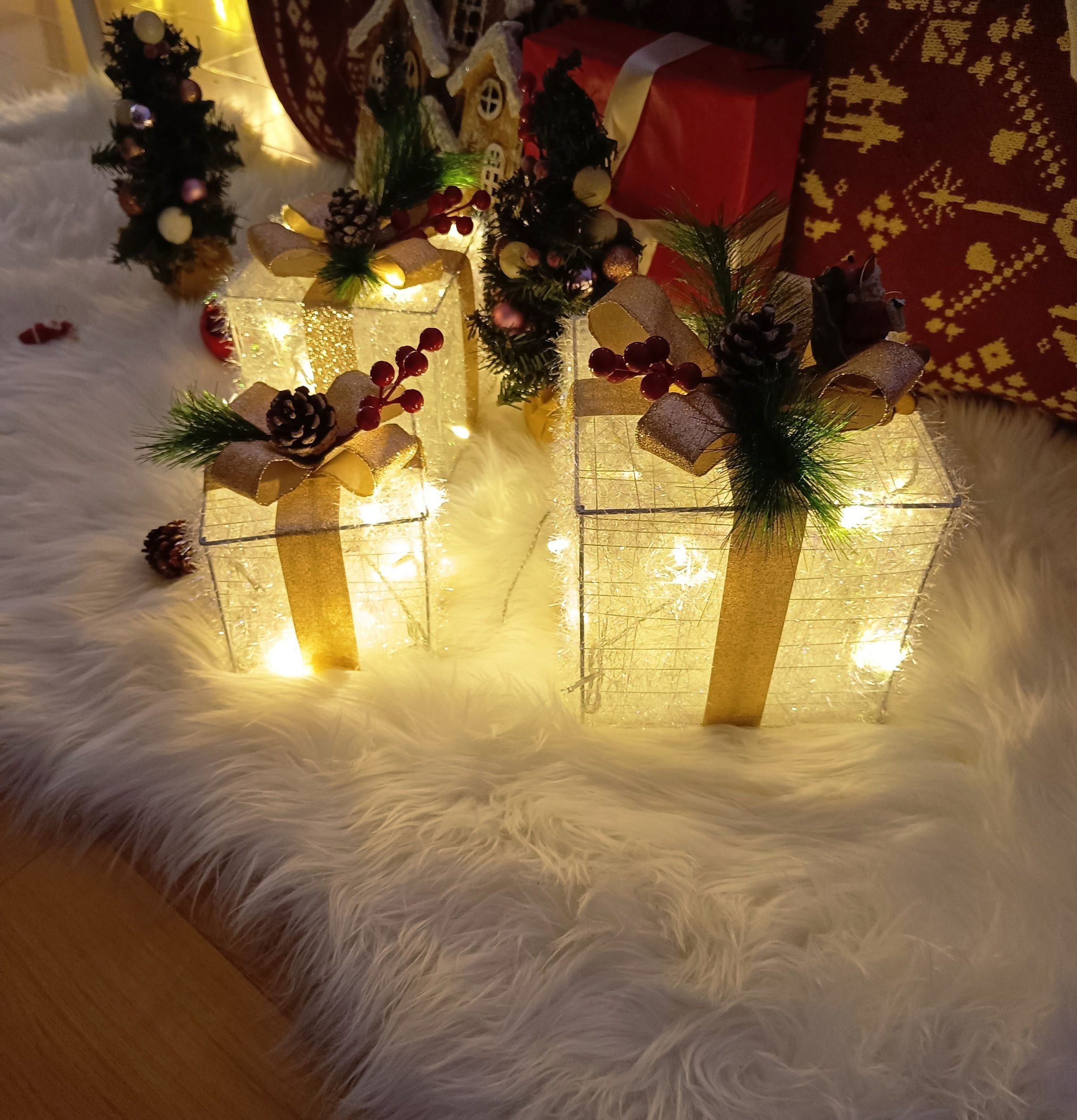 Fellteppich Hochflor Teppich Für Schlafzimmer/Wohnzimmer, Weihnachtsdeko, Elegear, Schaffell-Optik, Höhe: 60 mm, 60*180cm