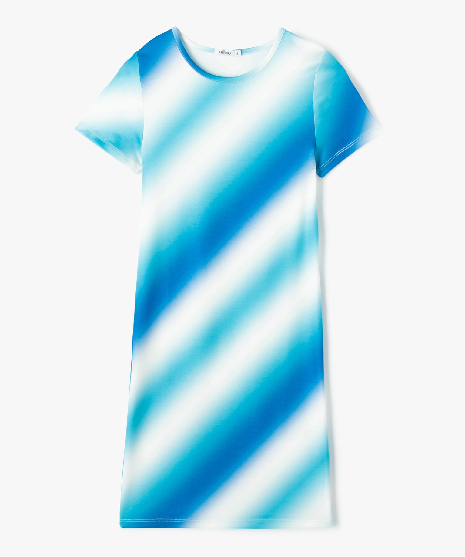 Robe tee-shirt imprimée à manches courtes fille bleu | GEMO