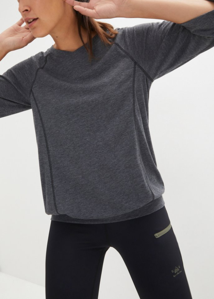 Funktions-T-Shirt mit ¾-Arm, Oversize