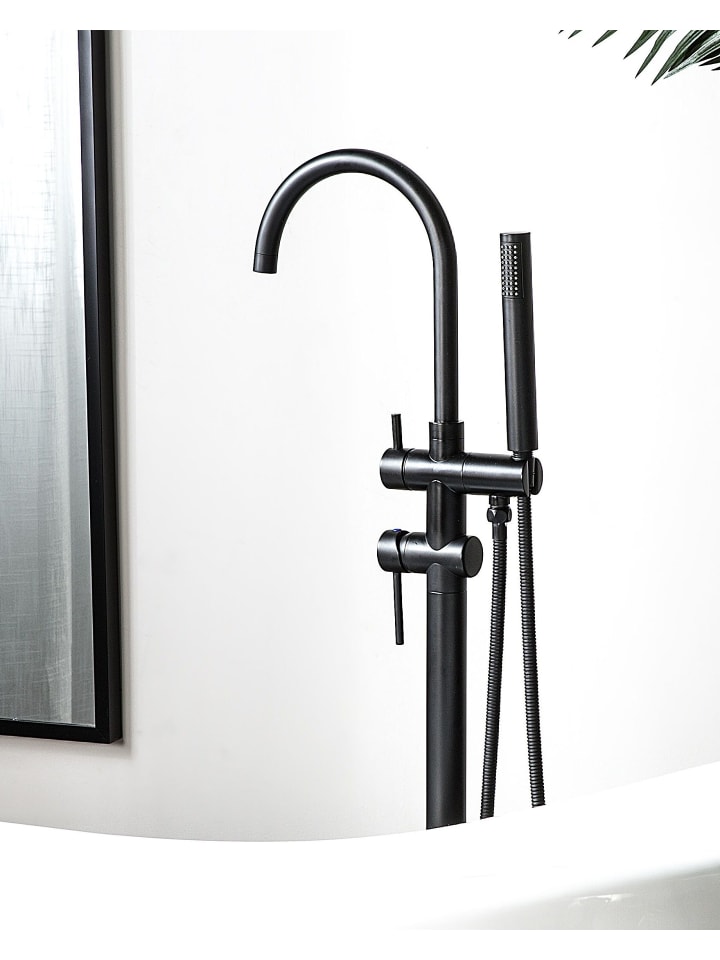 Beliani Wannenarmaturen TUGELA in Schwarz - (W) 21 x (H) 116 x (L) 16 cm günstig kaufen onesize