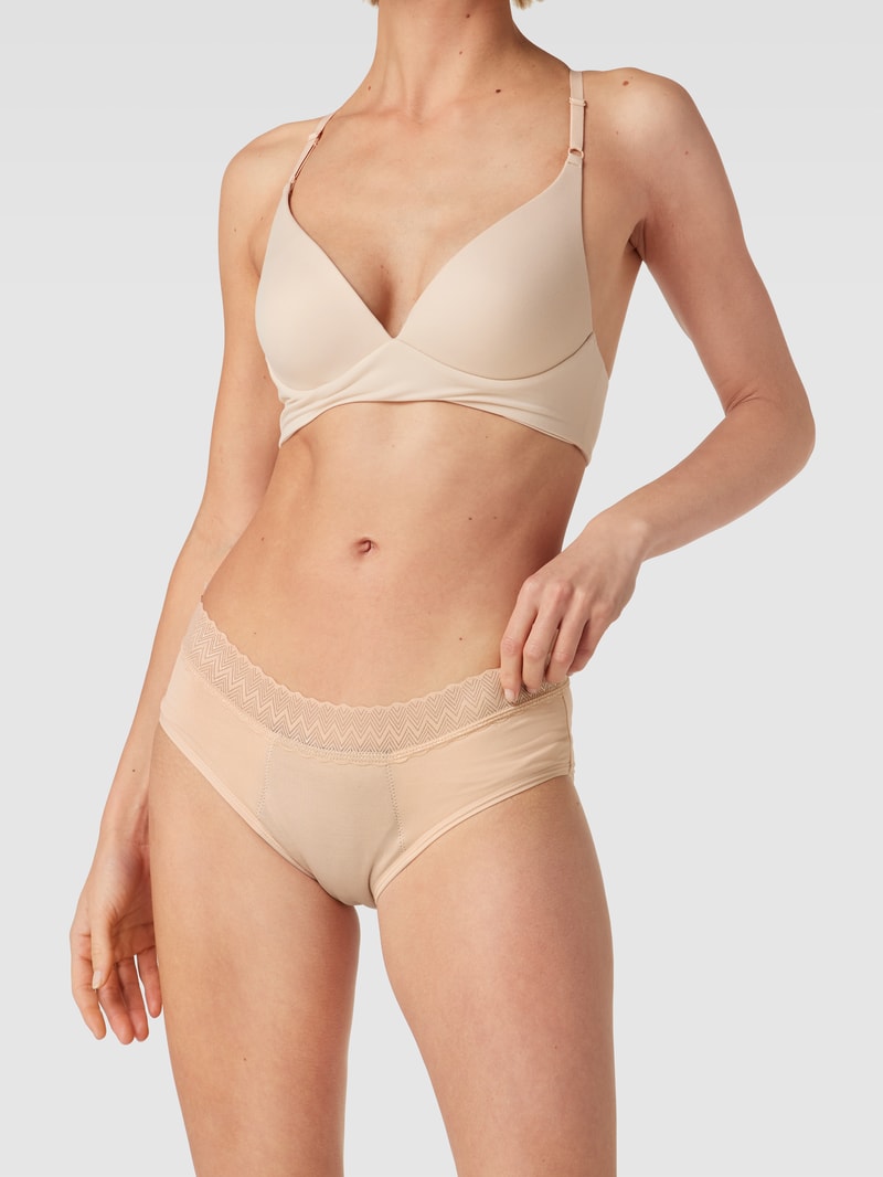 Perioden-Slip mit Zier-Bund in beige