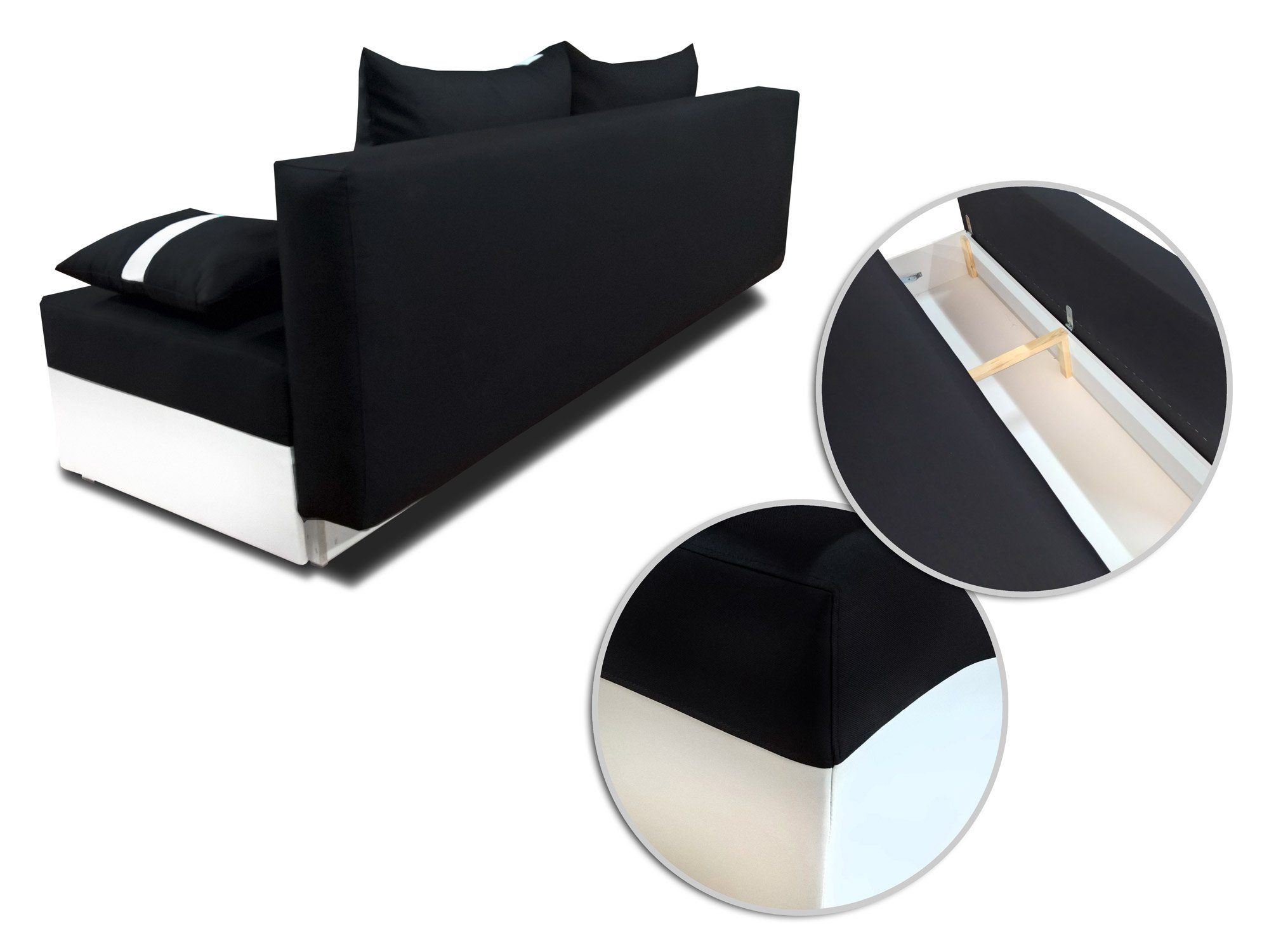 Sofnet Schlafsofa Dario, mit Schlaffunktion und Bettkasten, Bettsofa, Couch, Sofagarnitur