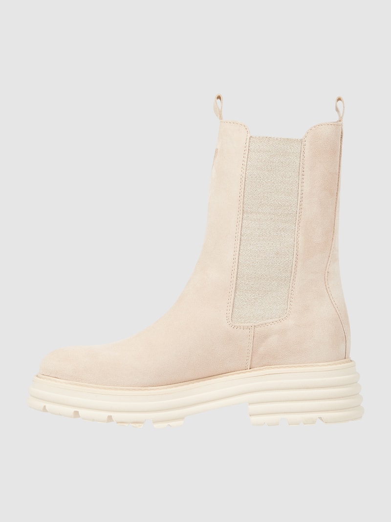 Chelsea Boots aus Veloursleder in offwhite
