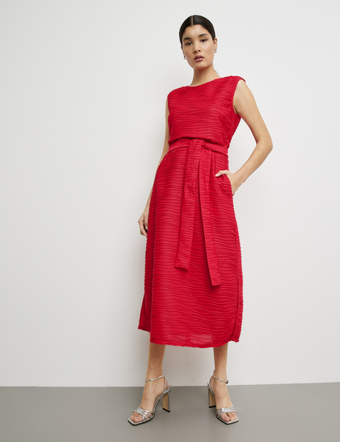 Ärmelloses Kleid aus Struktur-Jersey