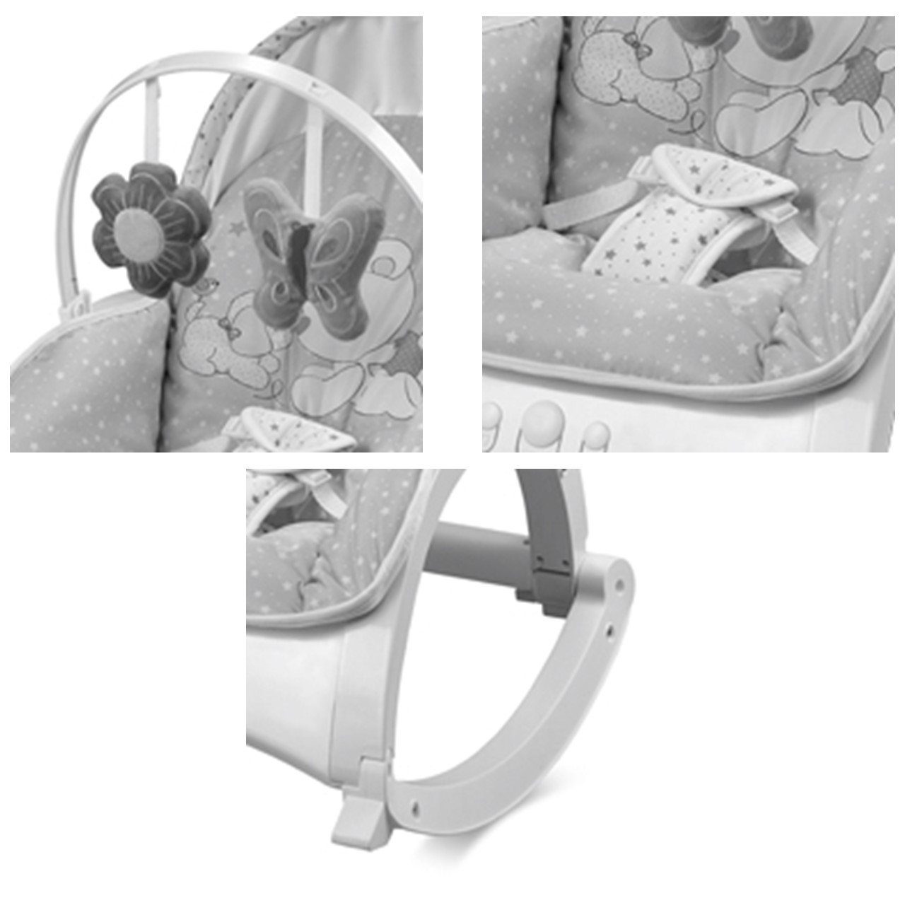 Lorelli Babywippe Babywippe und Stuhl ENJOY, mit Vibration, Musik, verstellbare Rückenlehne