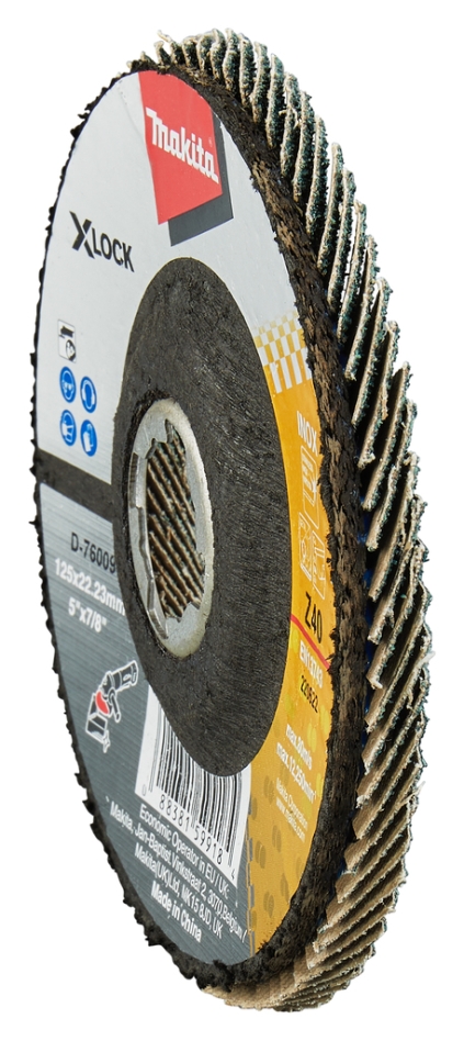 Disc de șlefuit lamelar Makita Accessories D-76009 X-LOCK 125 mm Z40