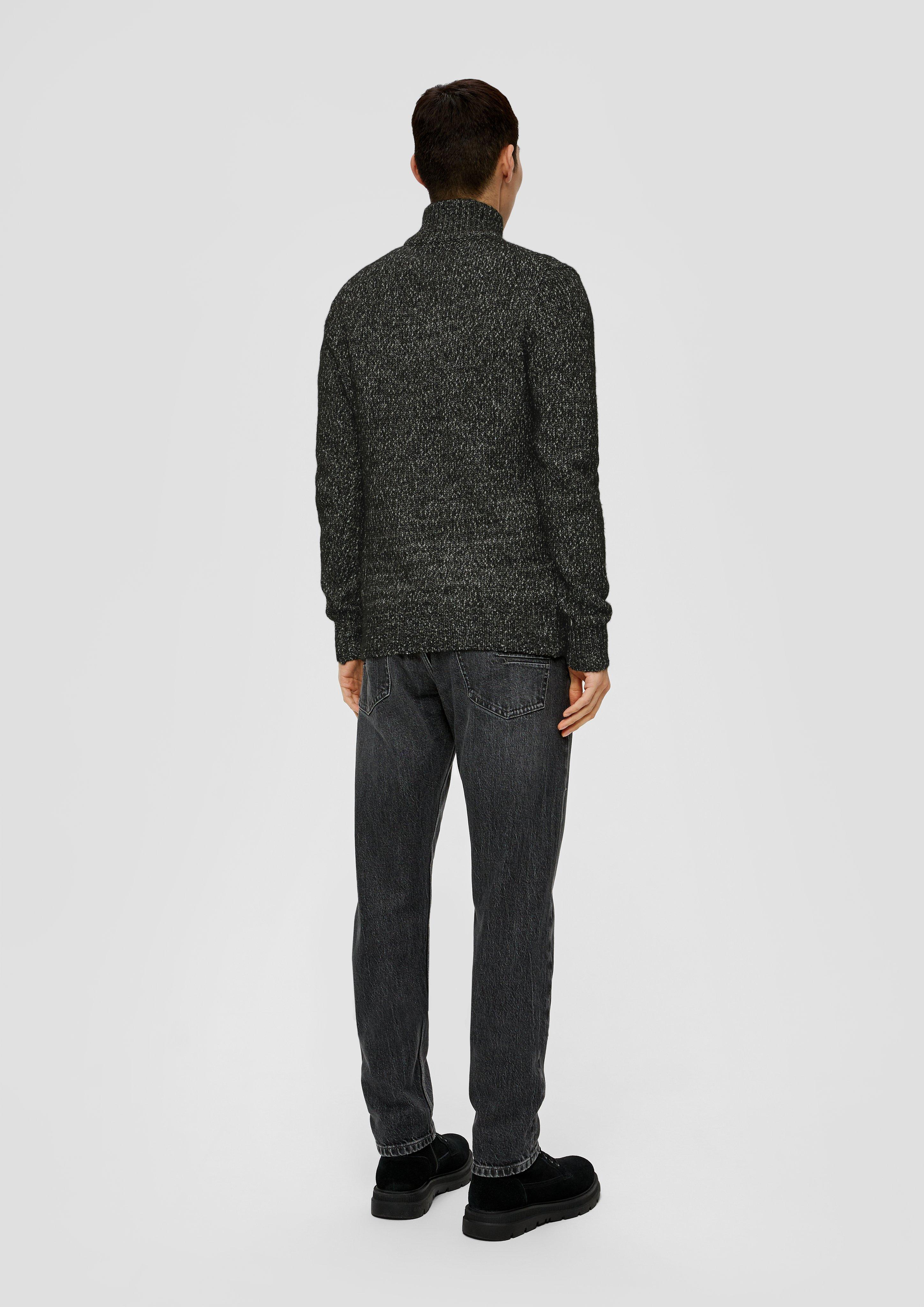 Slim Fit: Strickpullover mit Reißverschluss  2143022-99X0