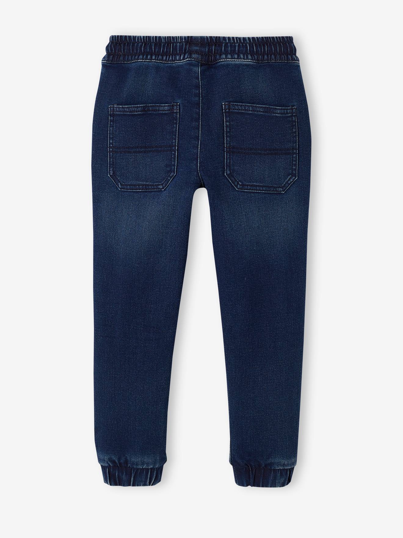Pantalon jogger en molleton effet denim facile à enfiler garçon stone