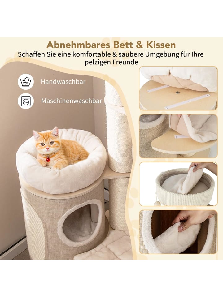 COSTWAY Kratzbaum Katzenbaum 5 Ebenen 154cm in Beige günstig kaufen onesize
