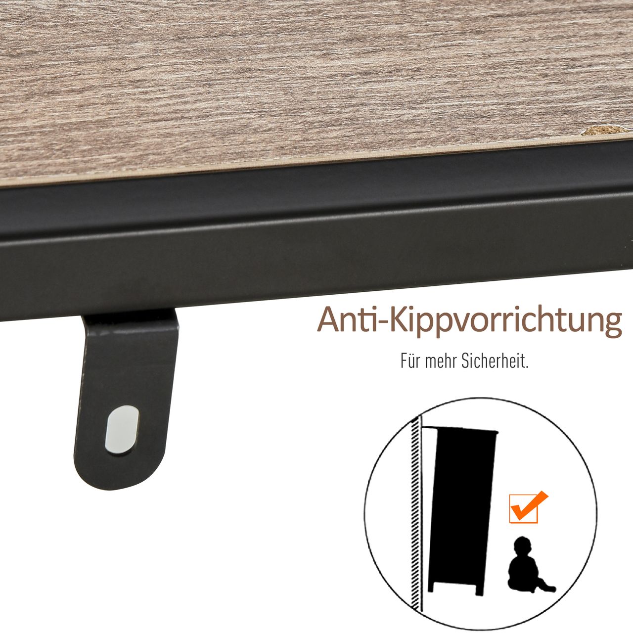 HOMCOM Standregal, Bücherregal Lagerregal Industrieller Stil, Aktenregal, Küchenregal, P2 Spanplatte, Metall, Schwarz helle Eiche, 120 x 32 x 95 cm
