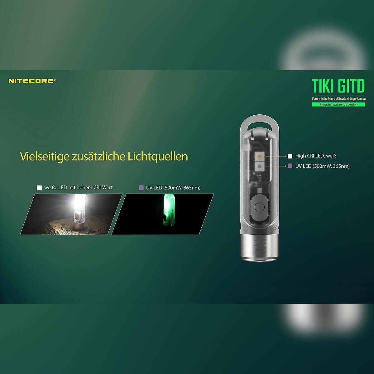 LED Lampe TIKI GTID - Glow in the dark