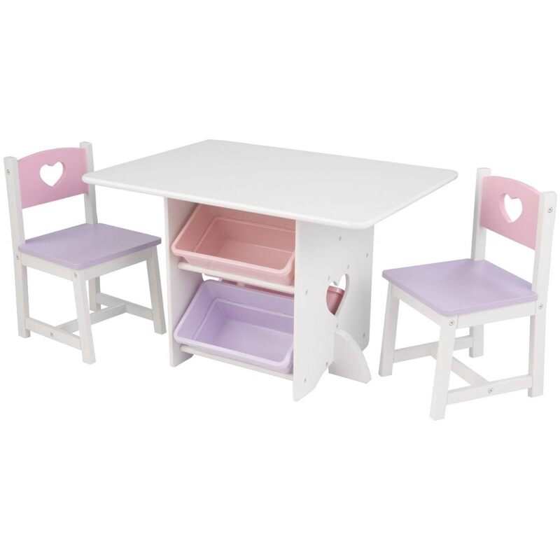 Ensemble table et 2 chaises Coeur