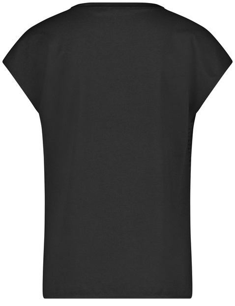 Kurzarmshirt mit Häkeldetails
