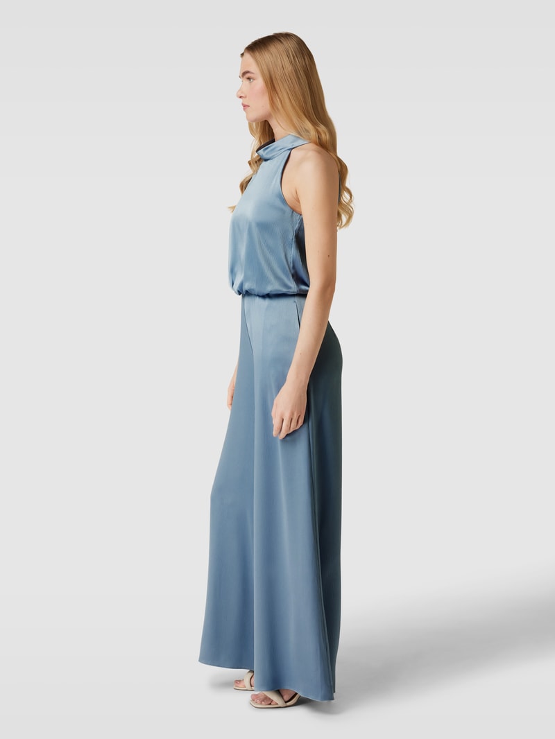 Jumpsuit mit amerikanischem Ausschnitt in hellblau