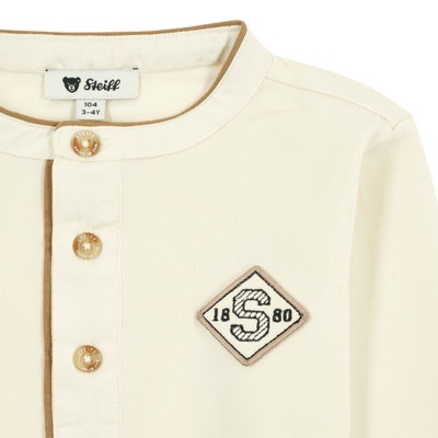 Poloshirt langarm, beige für Jungs