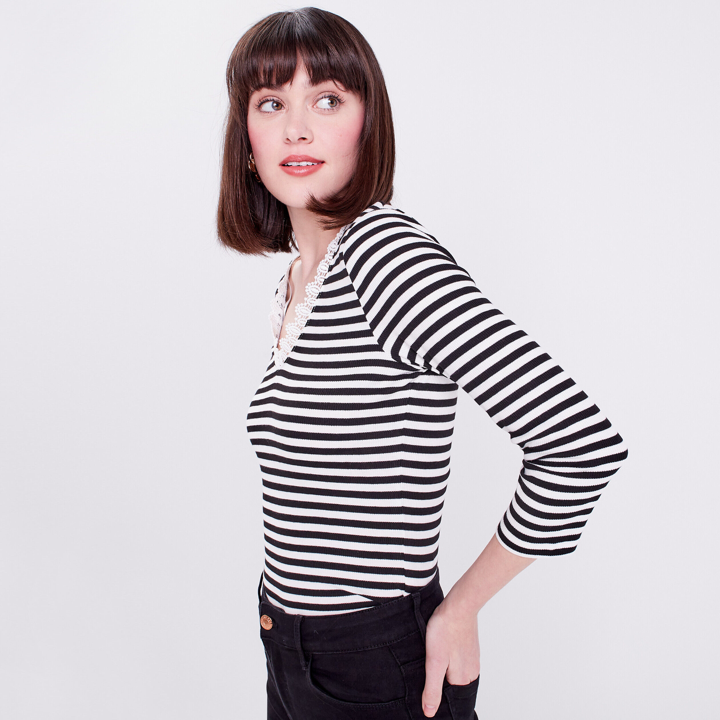 T-shirt manches 3/4 beige femme | Cache Cache