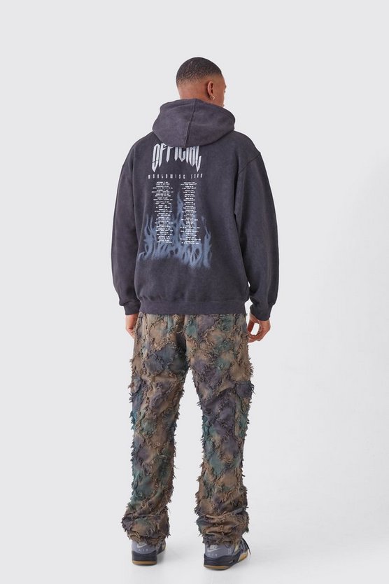 Oversize Hoodie mit Acid-Waschung und Print