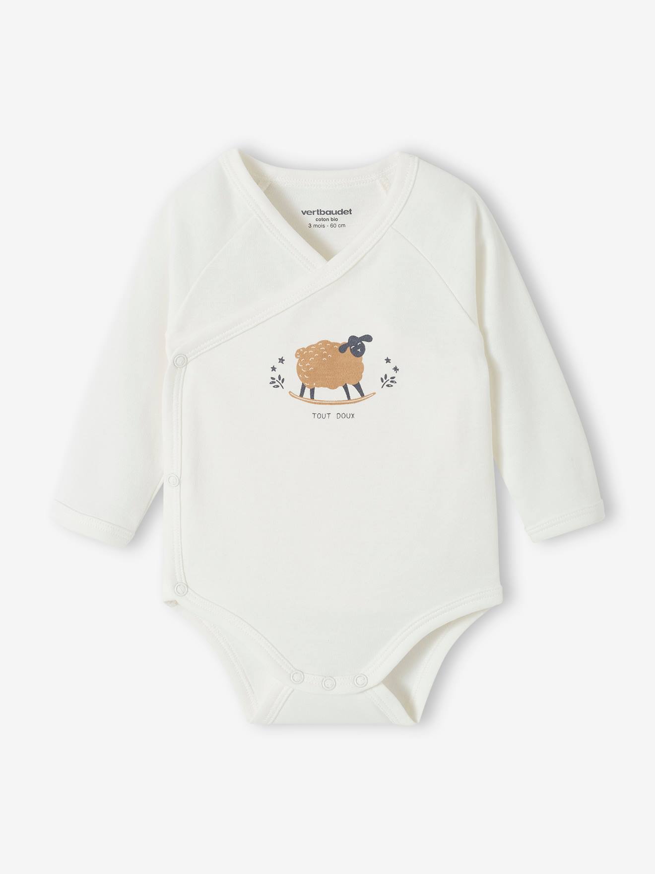 Vertbaudet 5er-Pack Baby Wickelbodys aus Bio-Baumwolle Oeko-Tex - pack karamell schäfchen